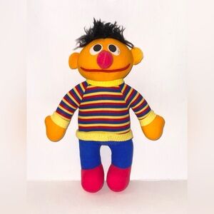 Vintage 80s Hasbro Softies Ernie Plush Doll 10" Sesame Street